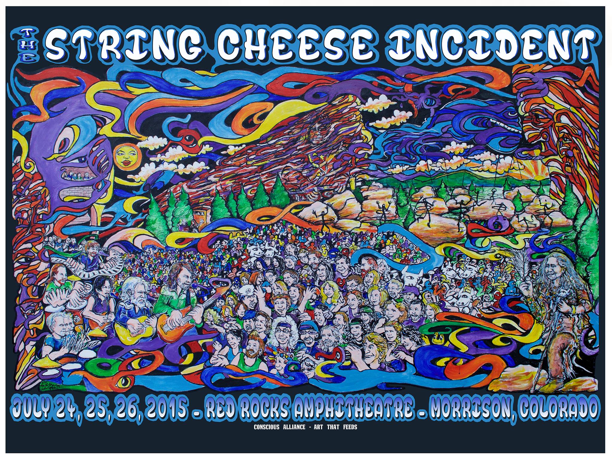 2015 Red Rocks Conscious Alliance Art That Feeds Poster by Scramble Campbell
